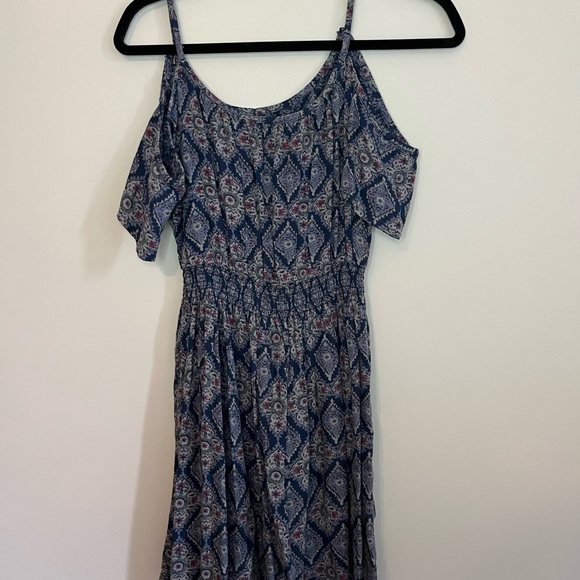 Abercrombie Dress - Cold Shoulder Cut Outs- Flowy Blue Dress - Small - Picture 2 of 3